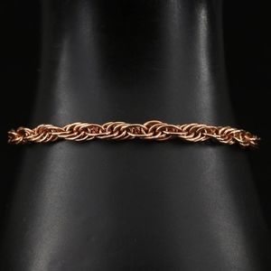 Milor Bronze Sterling Rope Chain Bracelet Made in Italy 7.5"